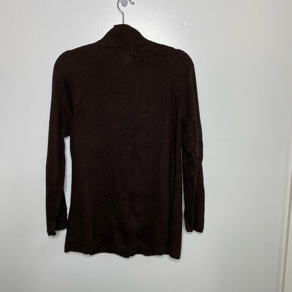 Jones New York Cardigan Sweater Toggle Button Ribbed Knit Granny Lagenlook L - Picture 2 of 10